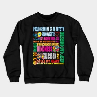 Autism Proud Grandmother Granddaughter Love Autistic Kids Autism Awareness Family Crewneck Sweatshirt